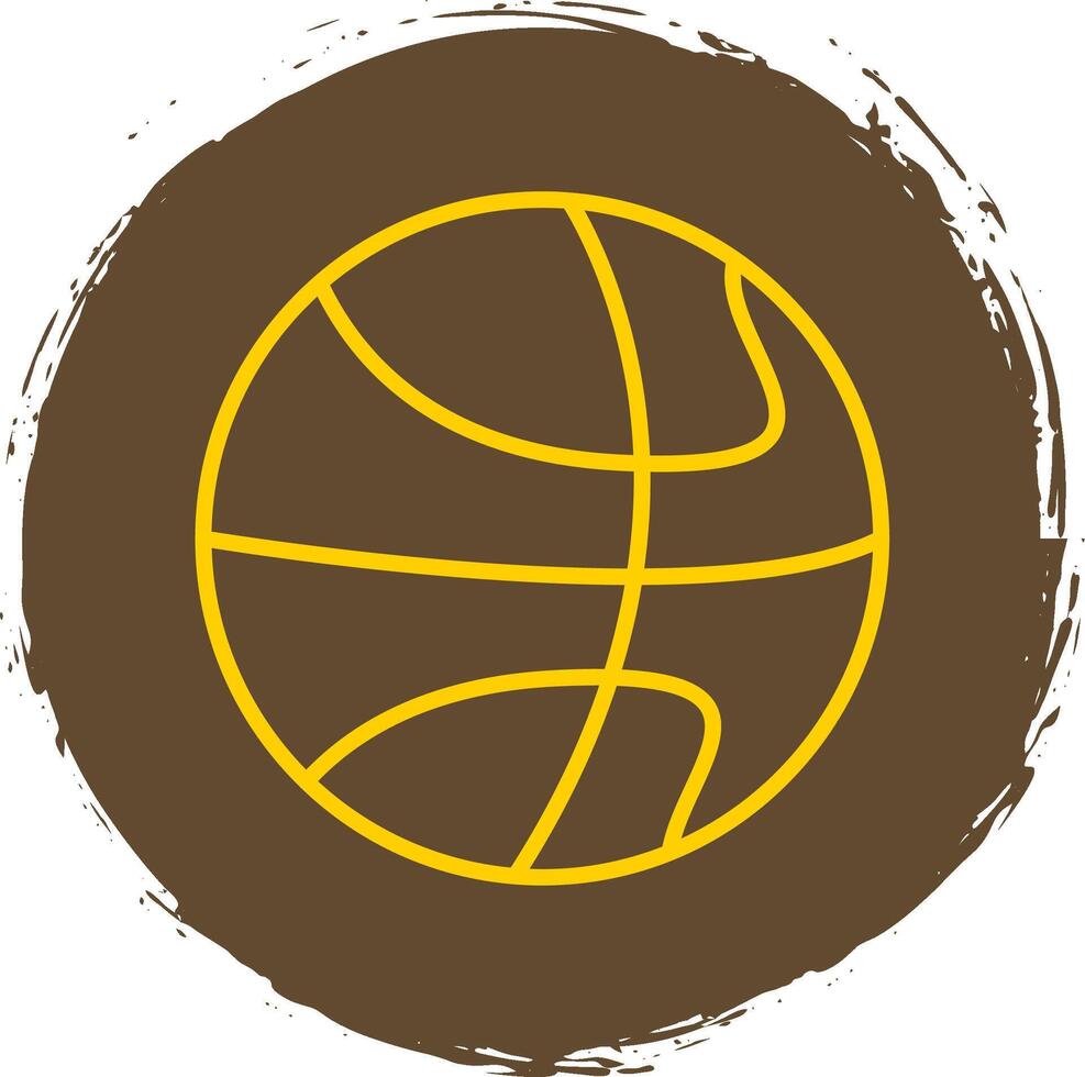 basketbal lijn cirkel sticker icoon vector