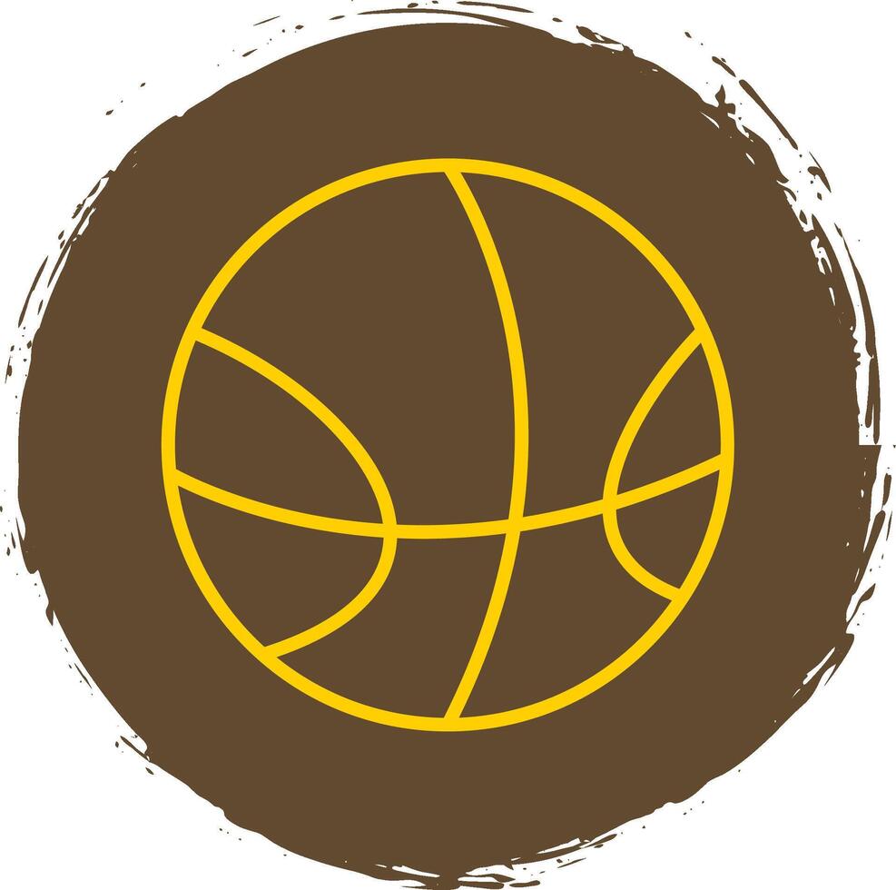 basketbal lijn cirkel sticker icoon vector