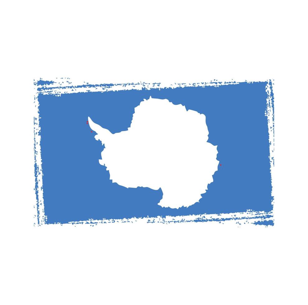 vlag van antartica met aquarel geschilderd penseel vector