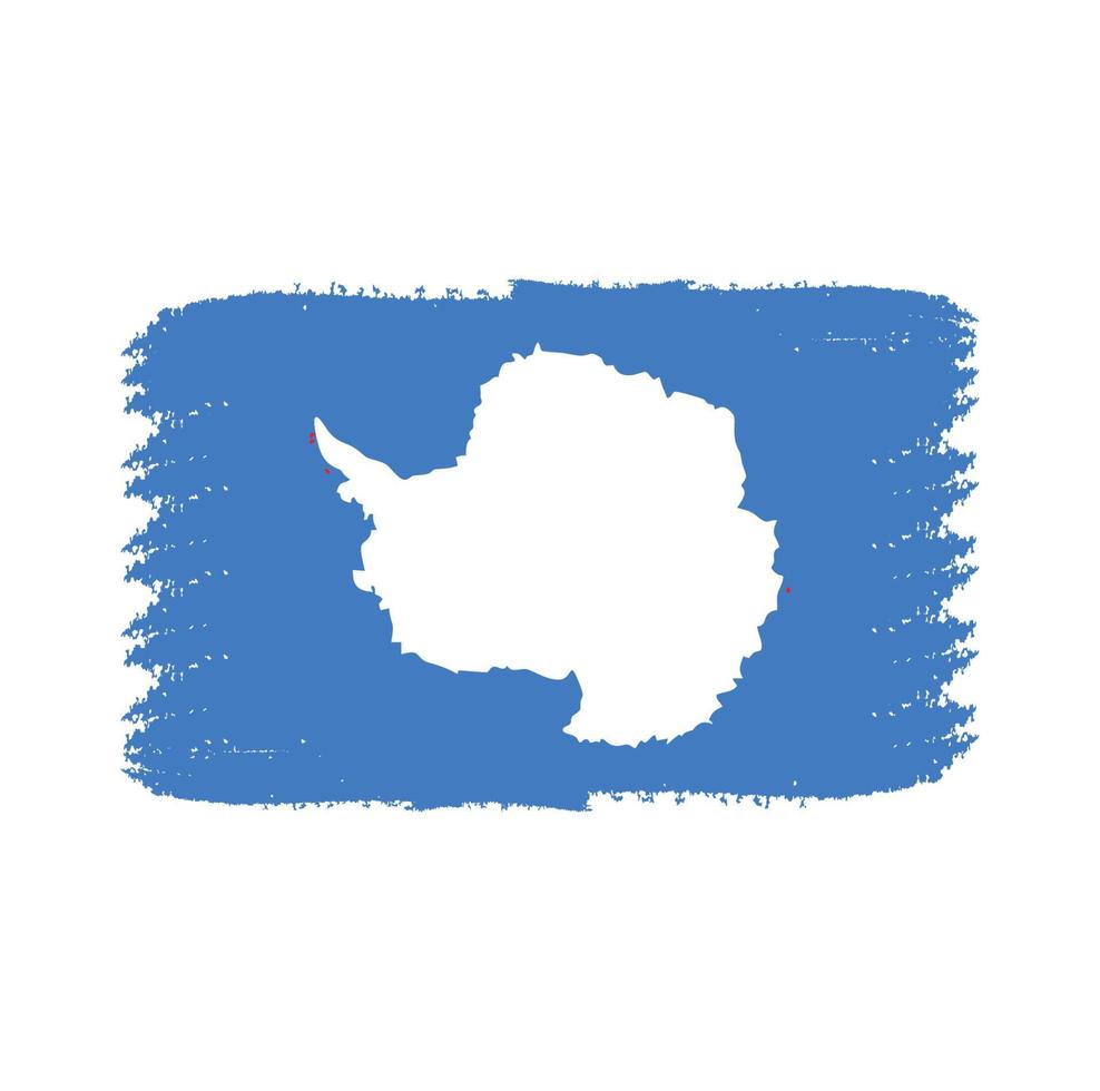 vlag van antartica met aquarel geschilderd penseel vector