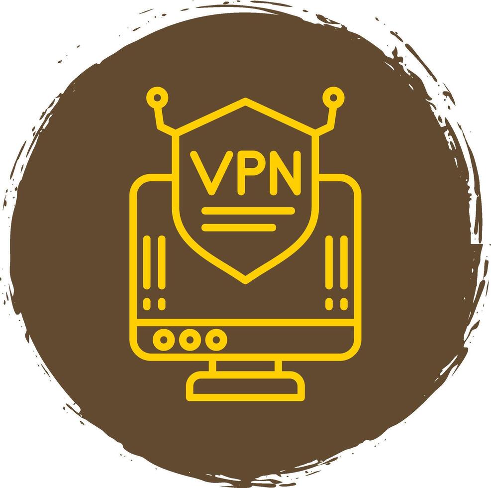 vpn lijn cirkel sticker icoon vector