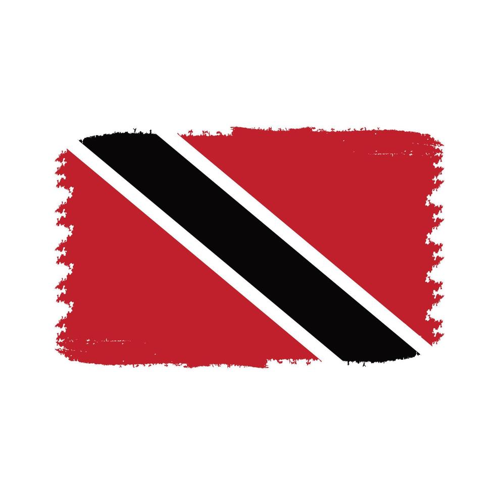 vlag van trinidad en tobago met aquarel geschilderd penseel vector