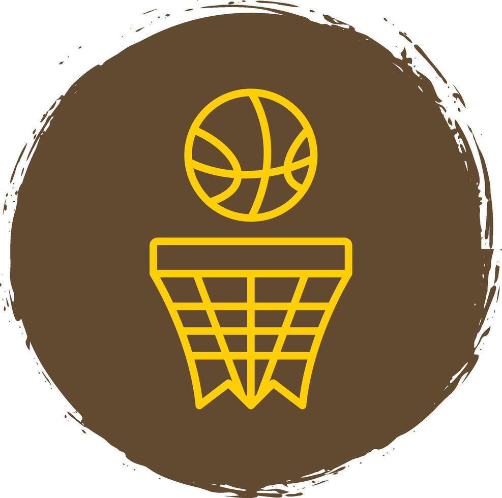 basketbal lijn cirkel sticker icoon vector