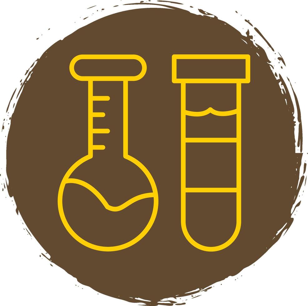 laboratorium fles lijn cirkel sticker icoon vector