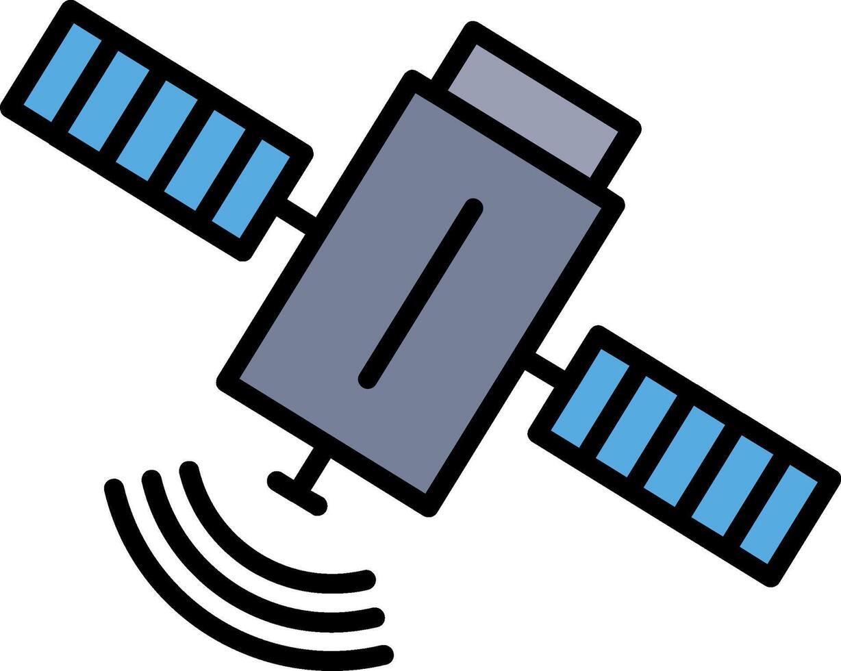 satelliet lijn gevulde icoon vector