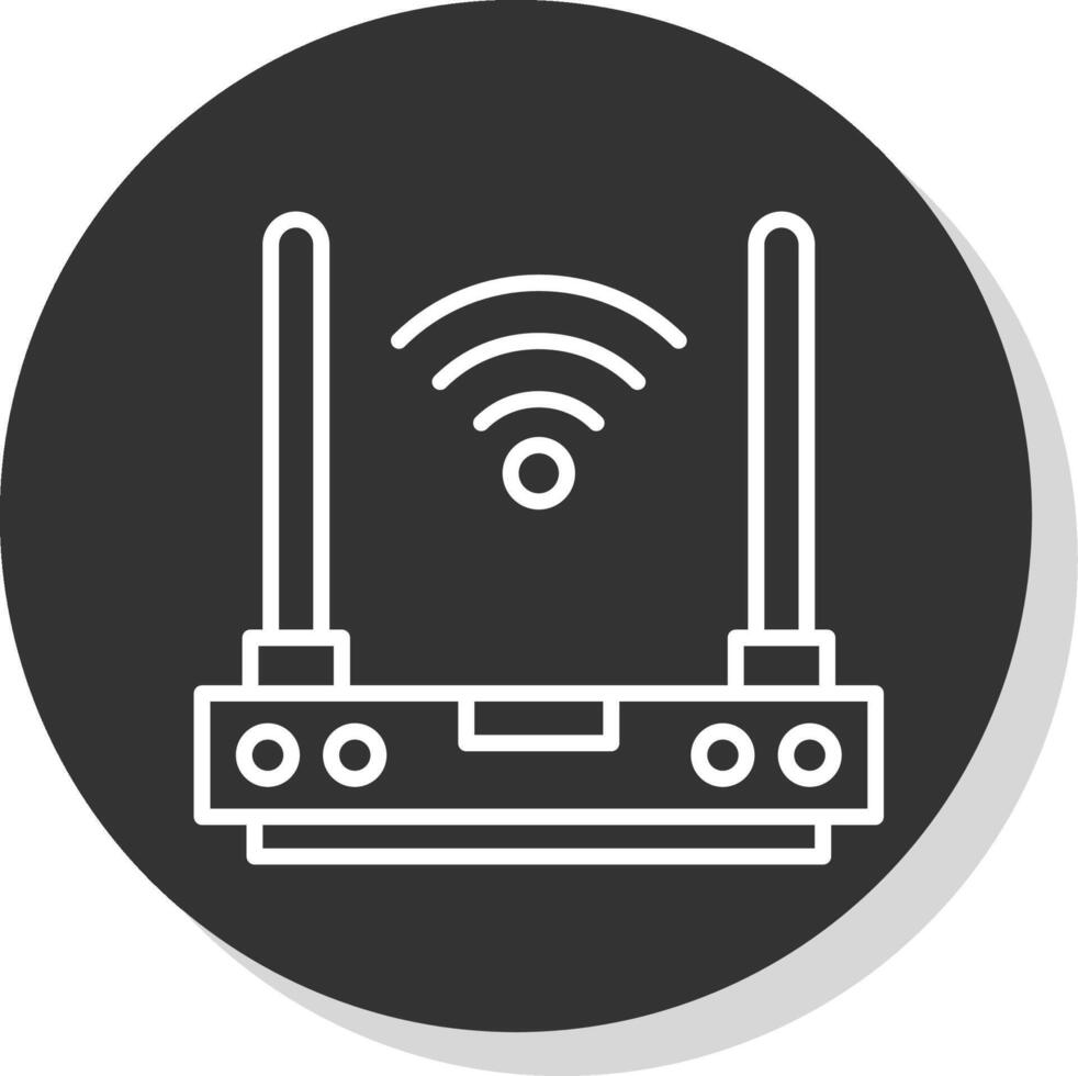 router lijn schaduw cirkel icoon ontwerp vector