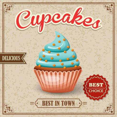 Cupcake café-poster vector