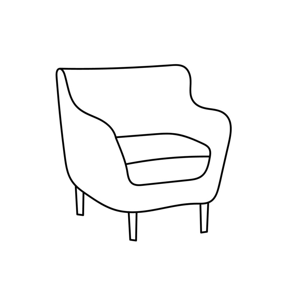 fauteuil in handgetekende stijl voor ontwerp, catalogi, meubelsite vector