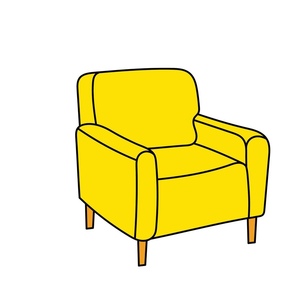 fauteuil in handgetekende stijl voor ontwerp, catalogi, meubelsite vector