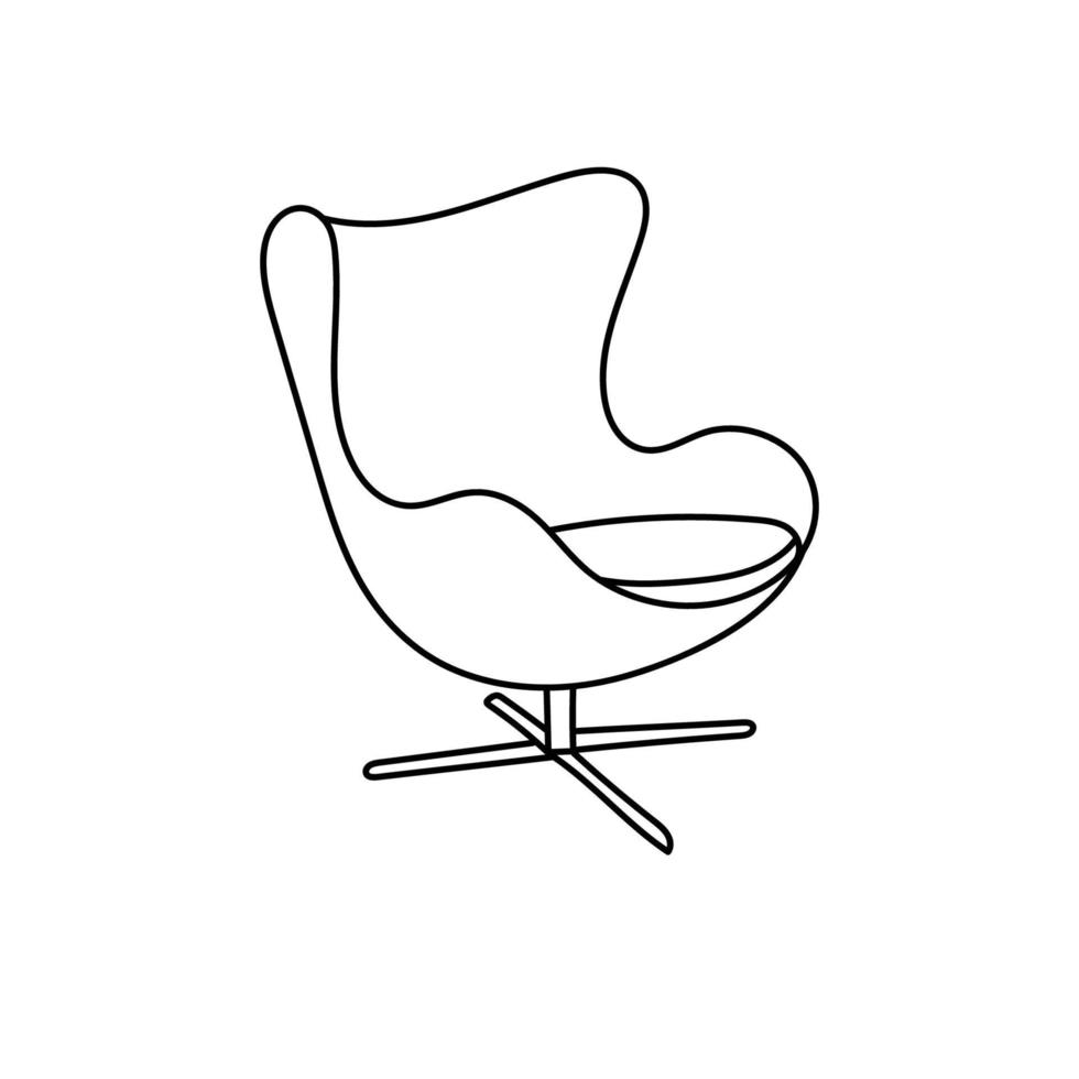 fauteuil in handgetekende stijl voor ontwerp, catalogi, meubelsite vector