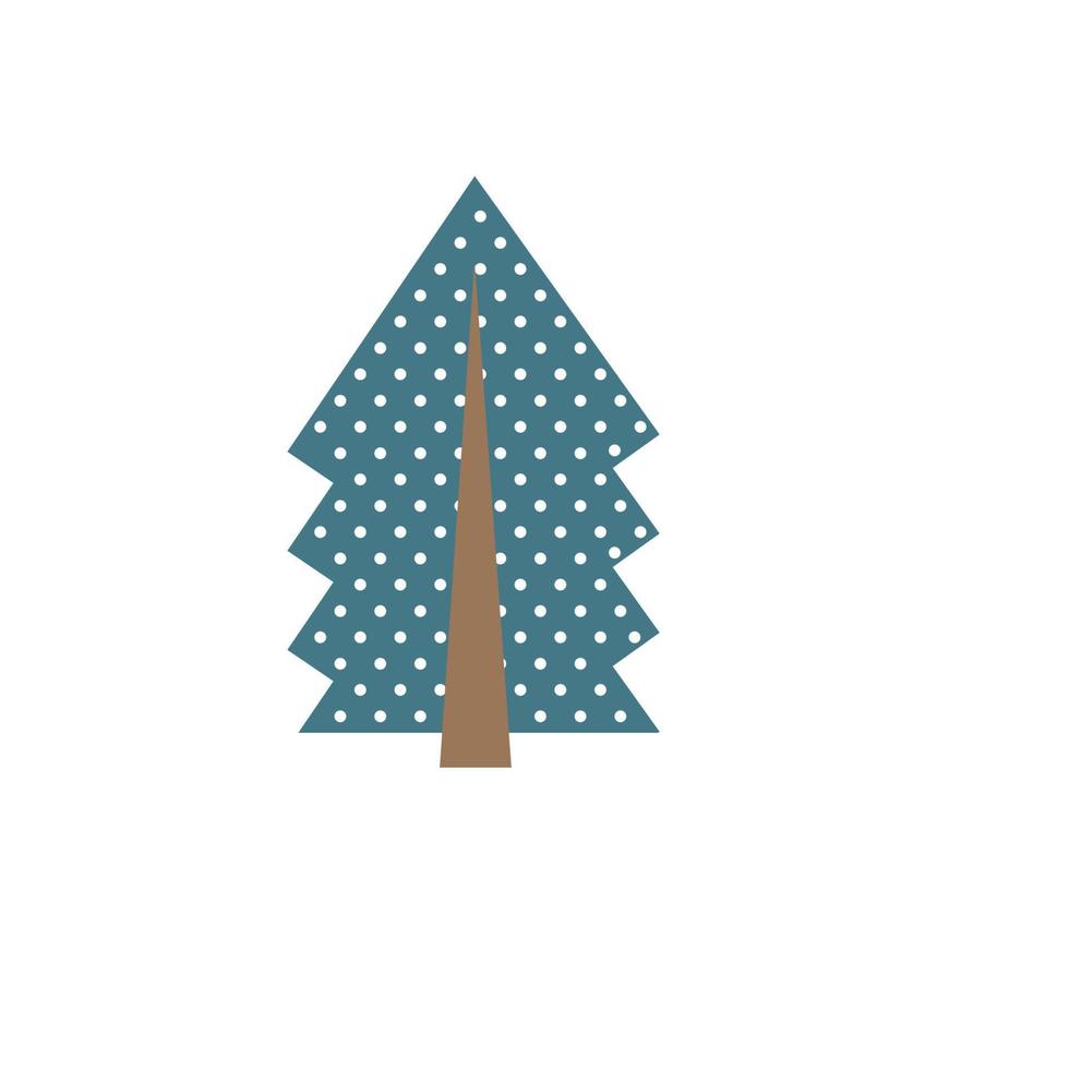 leuke blauwe kerstboom. kerstboom voor wenskaartdecoratie of logo-ontwerp vector