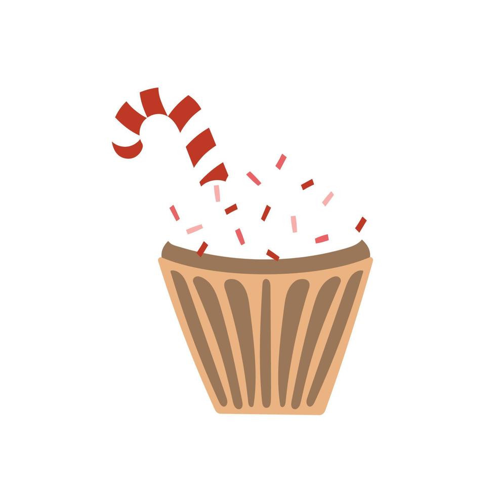 kerst cupcake en muffin, illustratie in pastelkleuren vector