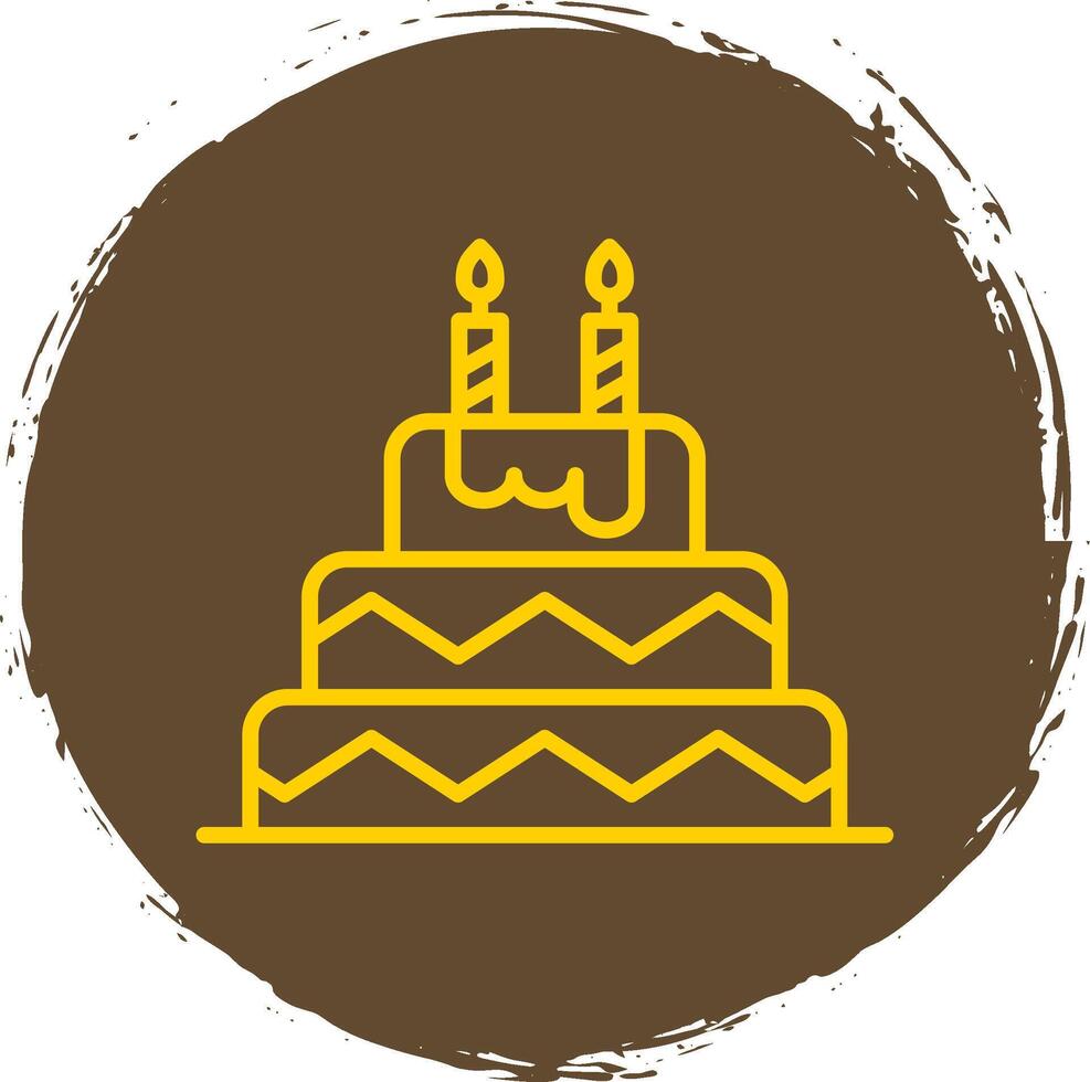 verjaardag taart lijn cirkel sticker icoon vector