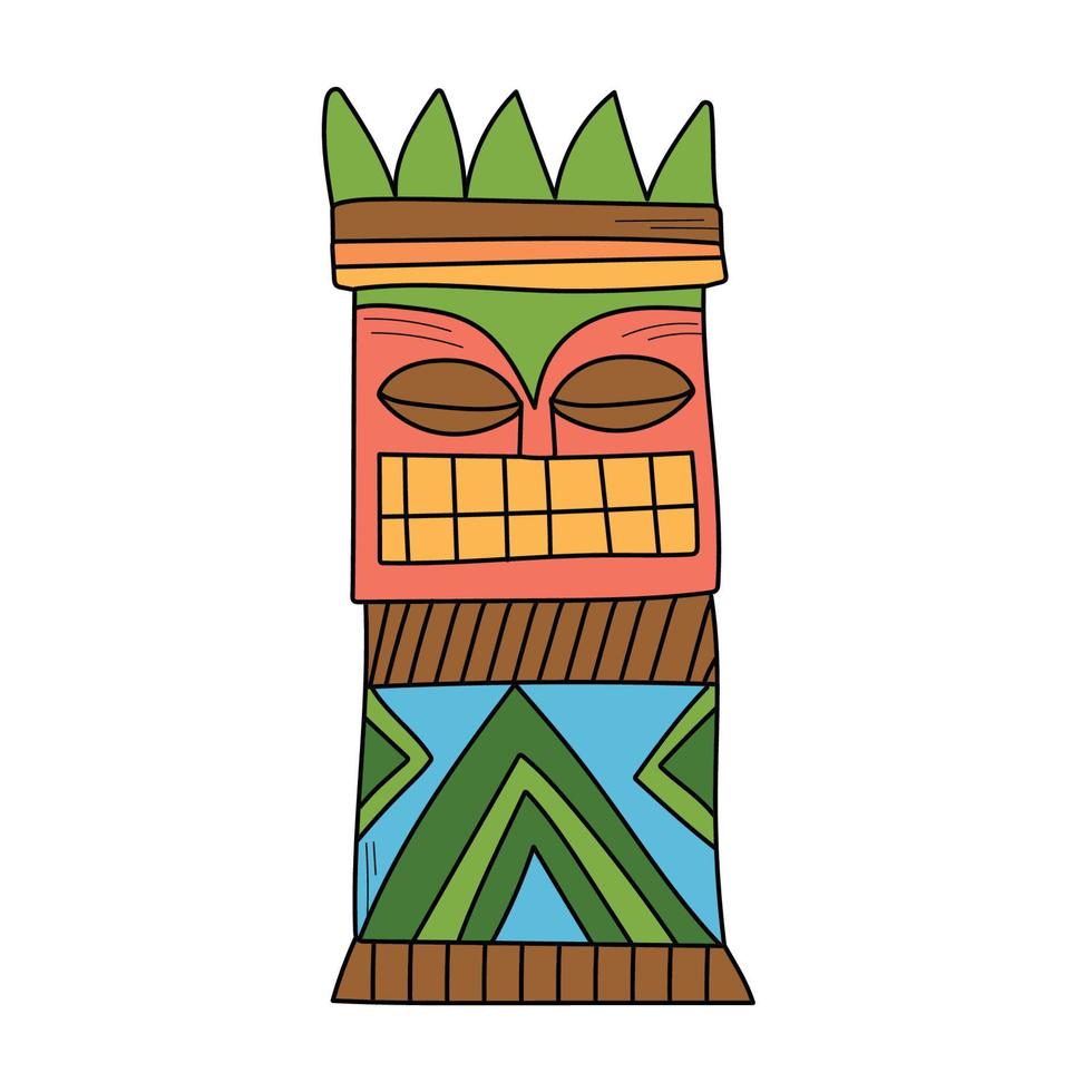 houten polynesische tiki-idolen vector