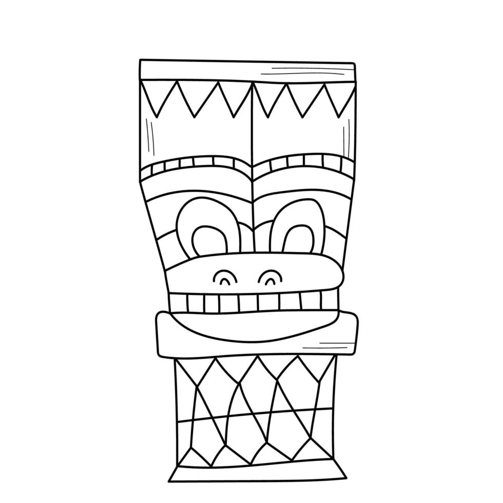 houten polynesische tiki-idolen vector