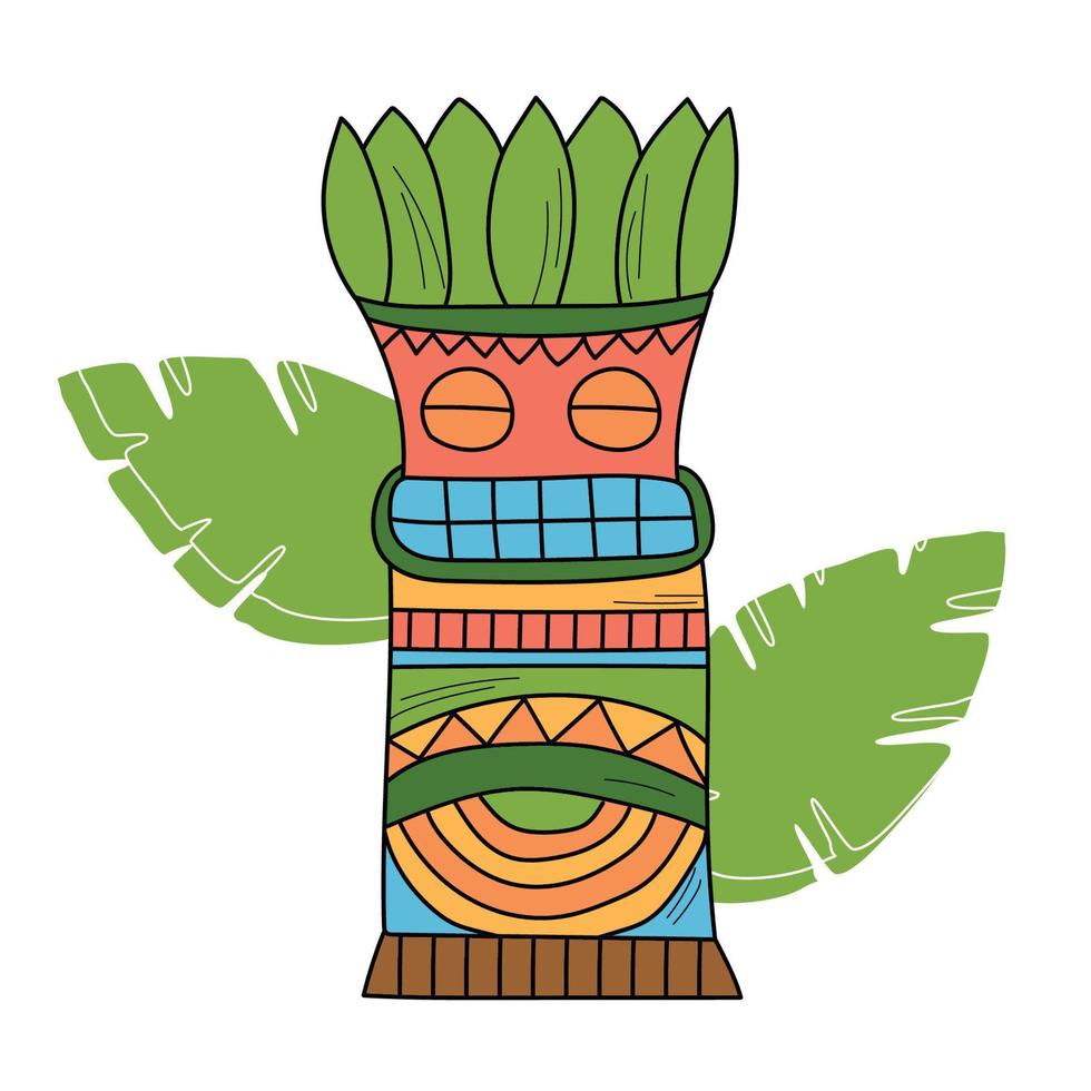 houten polynesische tiki-idolen vector