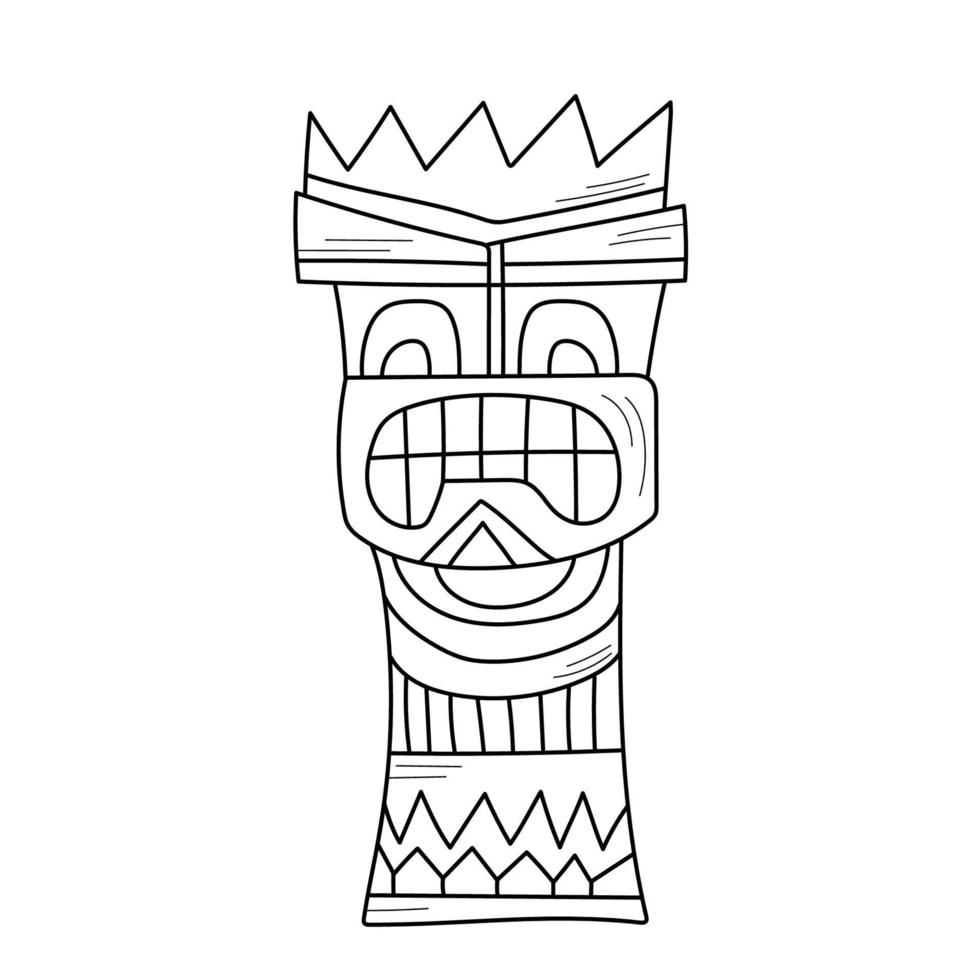 houten polynesische tiki-idolen vector