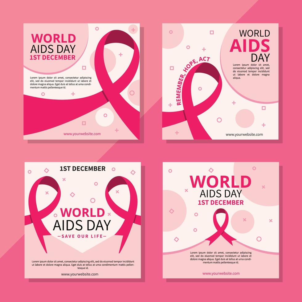 wereld aids dag social media bericht vector