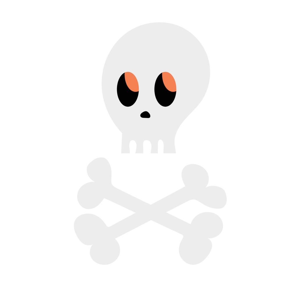 cartoon schedel. eenvoudig halloween-pictogram vector