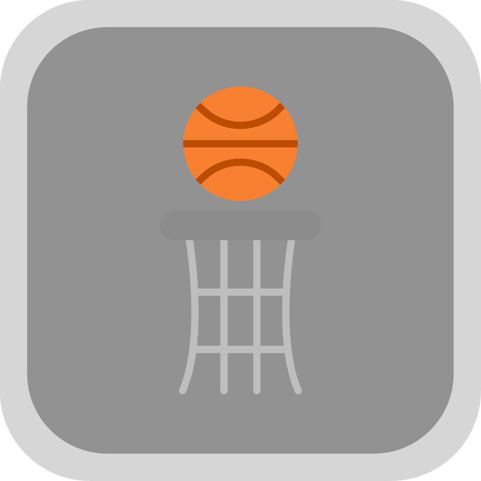 basketbal vlak ronde hoek icoon ontwerp vector