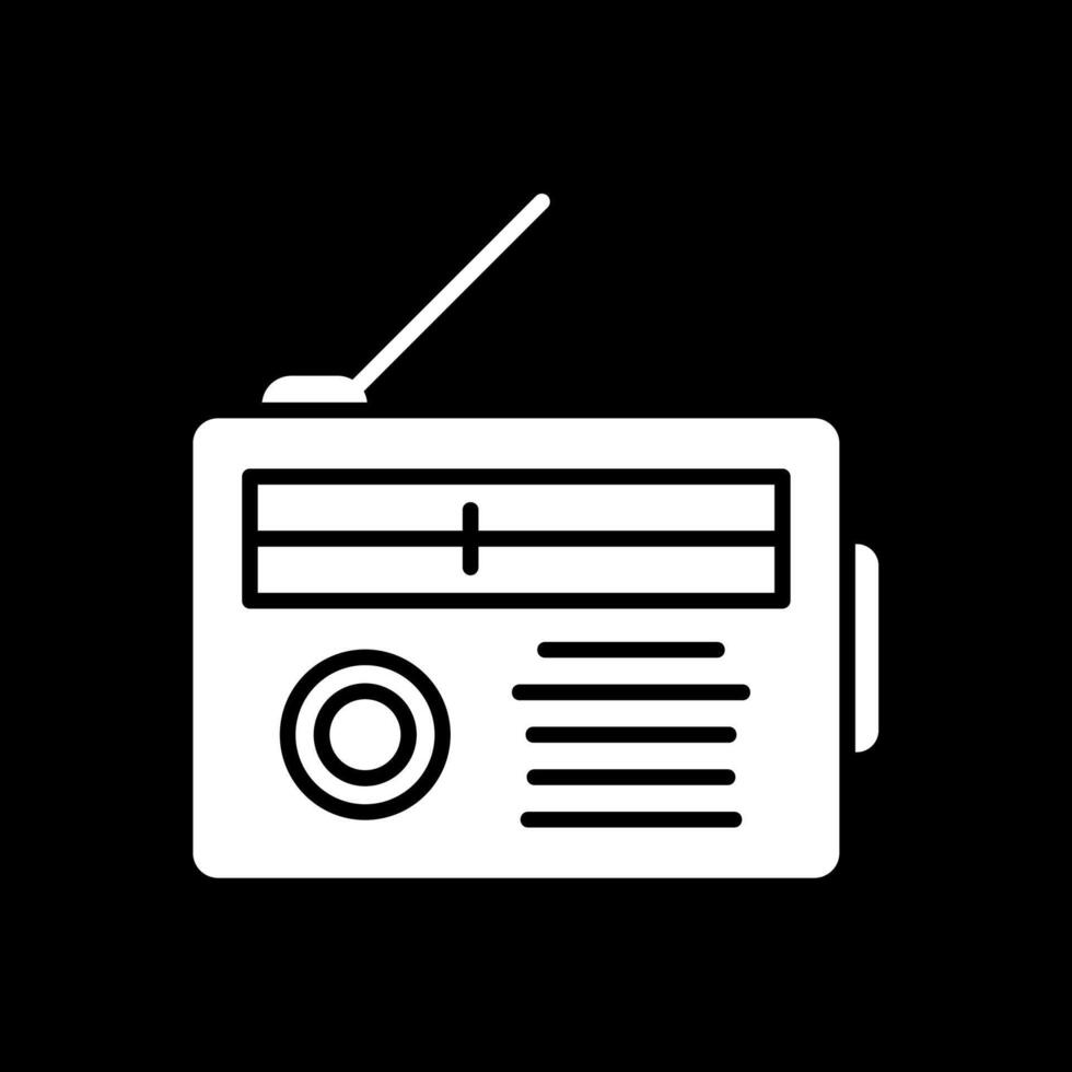 radio glyph omgekeerd icoon ontwerp vector