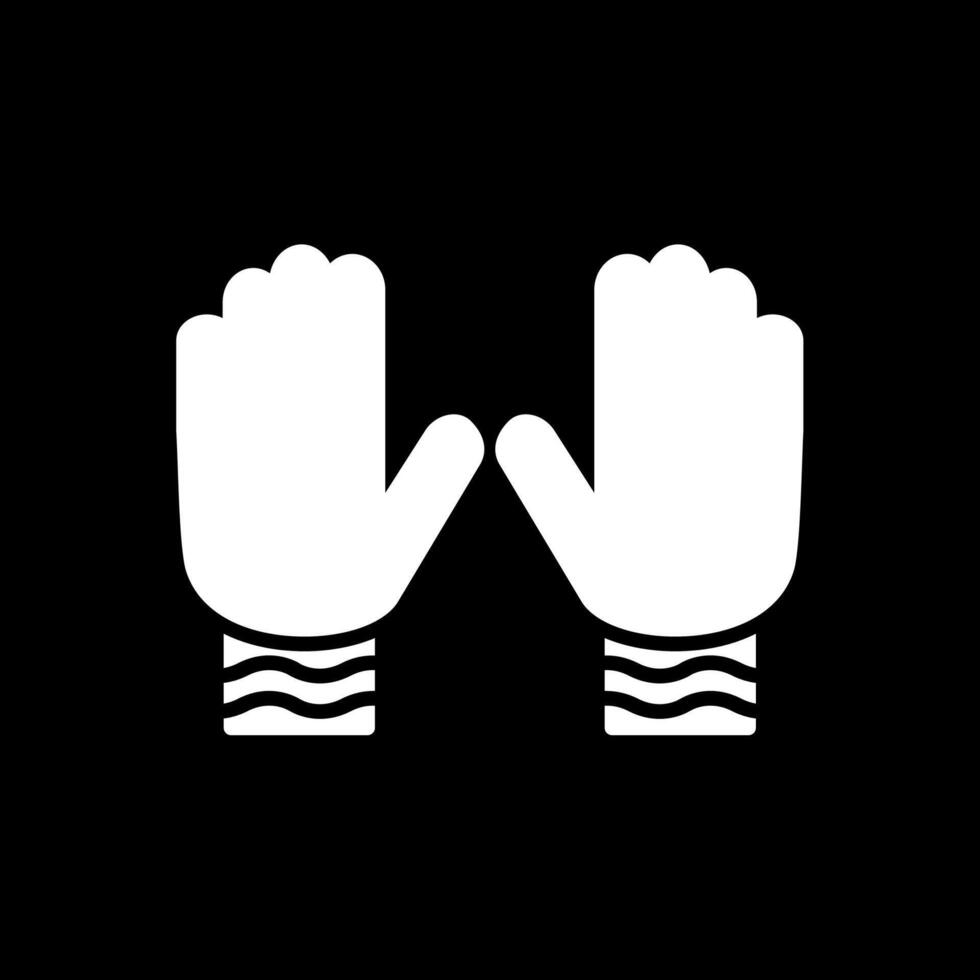 handschoenen glyph omgekeerd icoon ontwerp vector