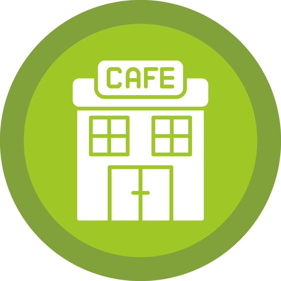 cafe glyph ten gevolge cirkel icoon ontwerp vector