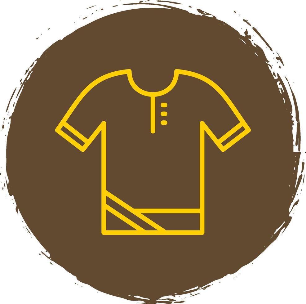 polo overhemd lijn cirkel sticker icoon vector