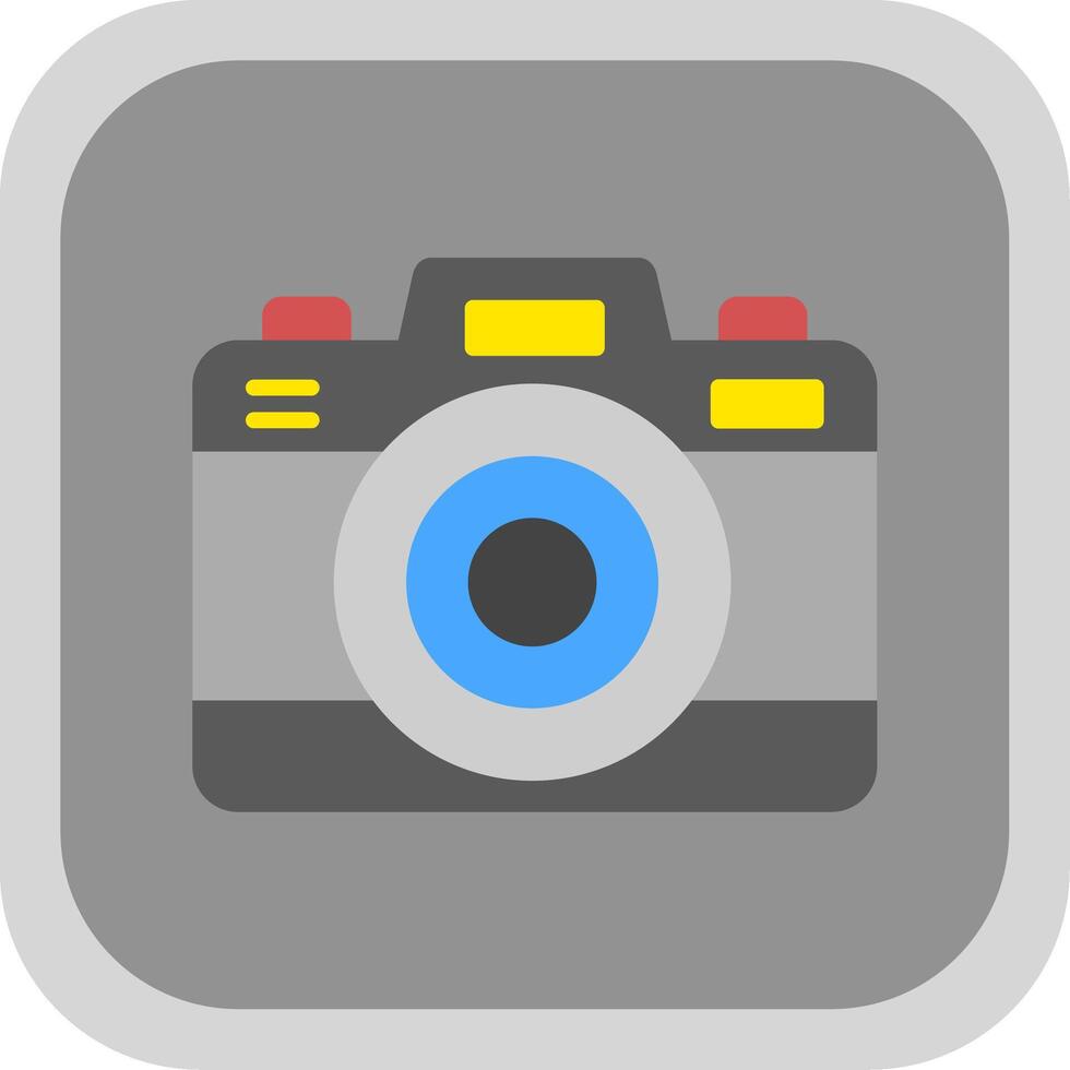 foto camera vlak ronde hoek icoon ontwerp vector