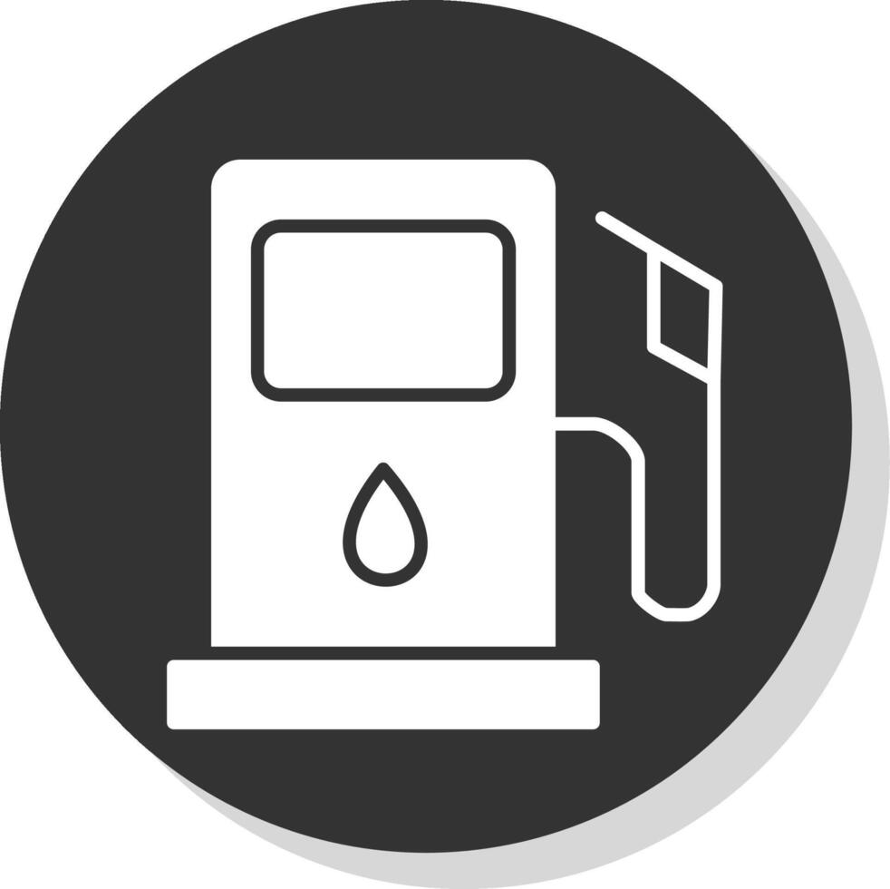 brandstof station glyph schaduw cirkel icoon ontwerp vector