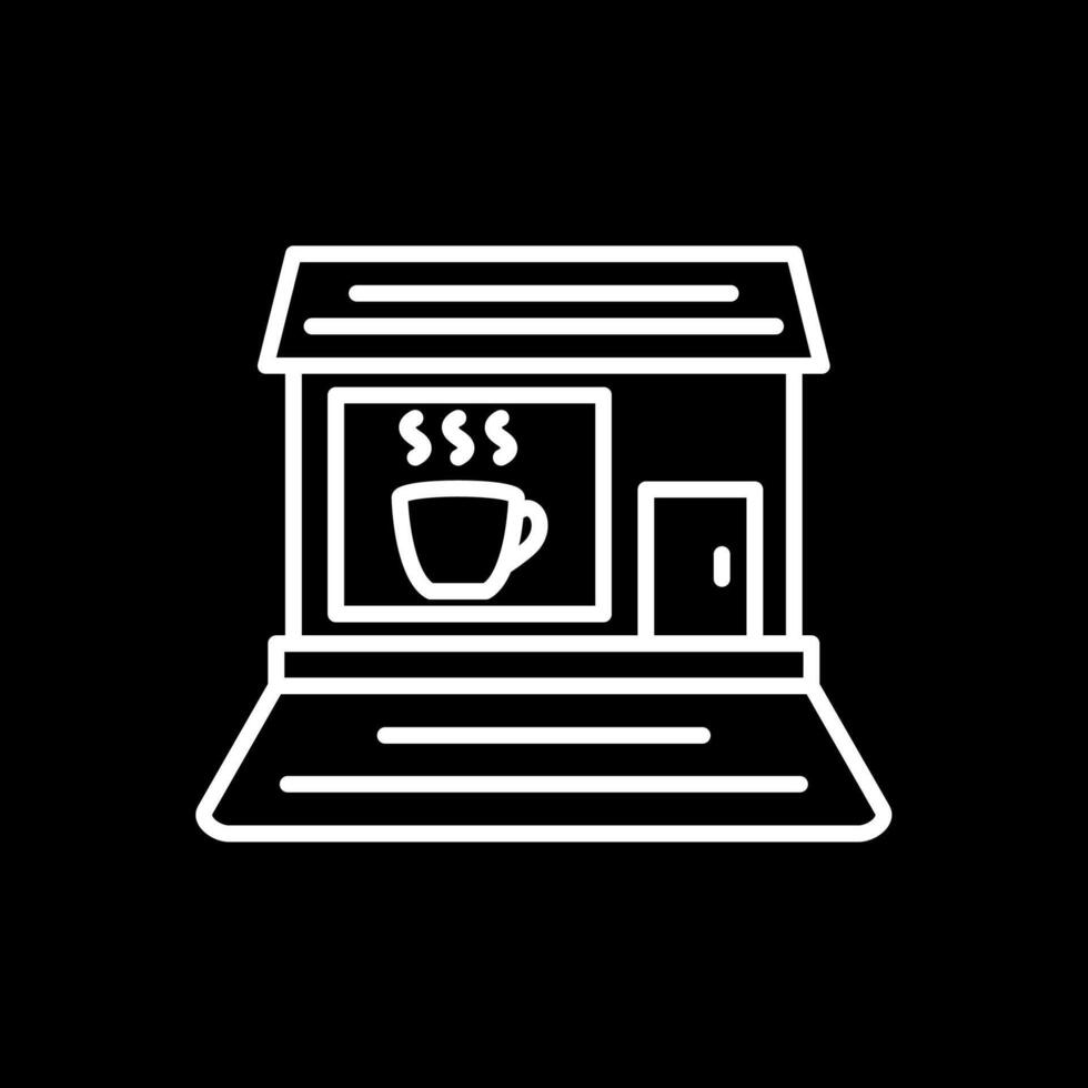 koffie winkel lijn omgekeerd icoon ontwerp vector