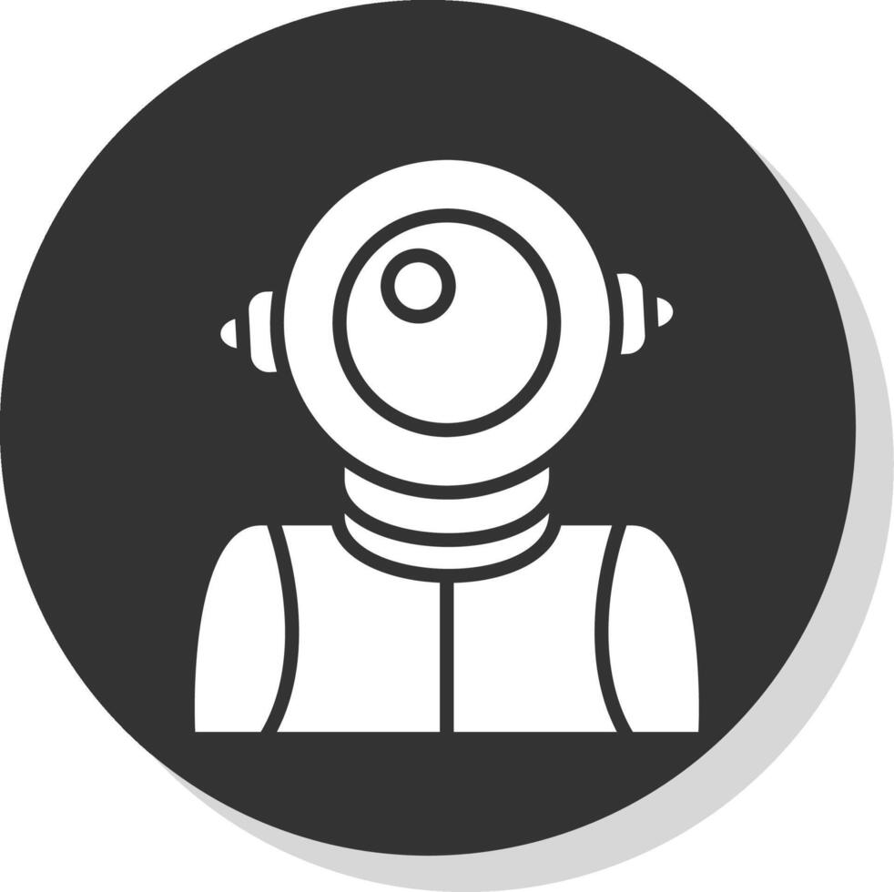 astronaut glyph schaduw cirkel icoon ontwerp vector