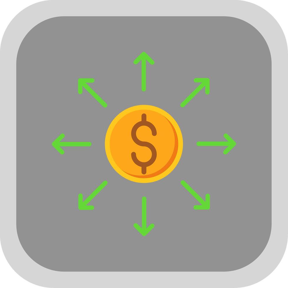 dollar netwerk vlak ronde hoek icoon ontwerp vector