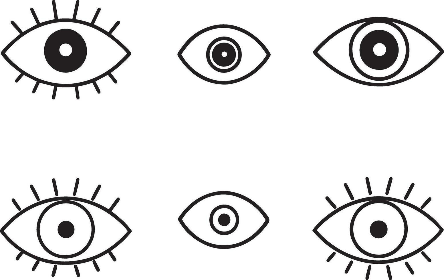 oog icoon set. illustratie in wit achtergrondkleur vector