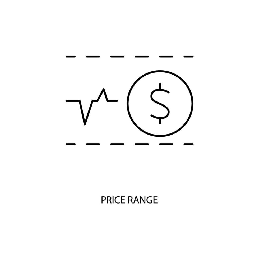 prijs reeks concept lijn icoon. gemakkelijk element illustratie. prijs reeks concept schets symbool ontwerp. vector