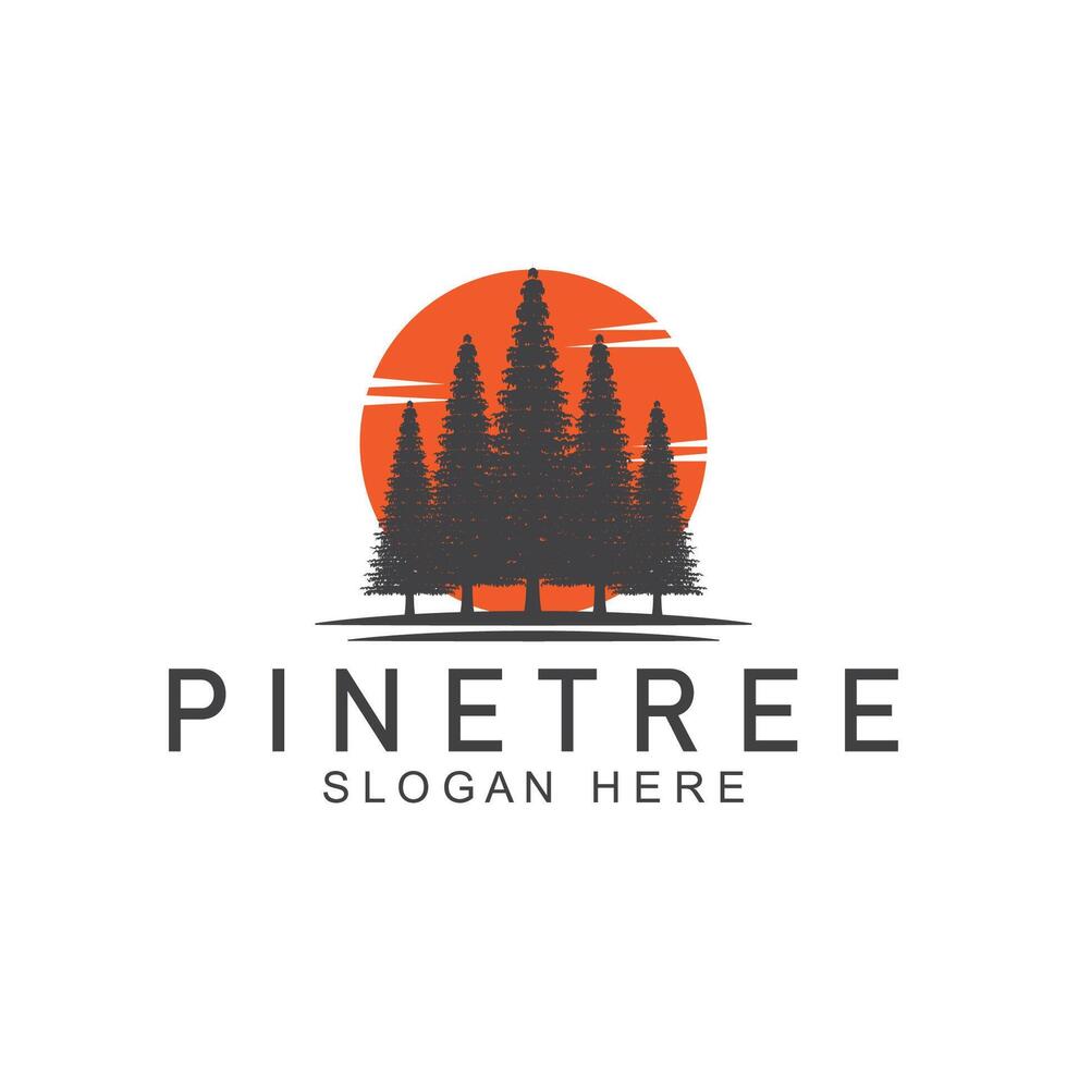 gemakkelijk pijnboom of Spar boom logo pijnboom huis groenblijvend.voor pijnboom Woud avonturiers camping natuur badges en bedrijf. vector