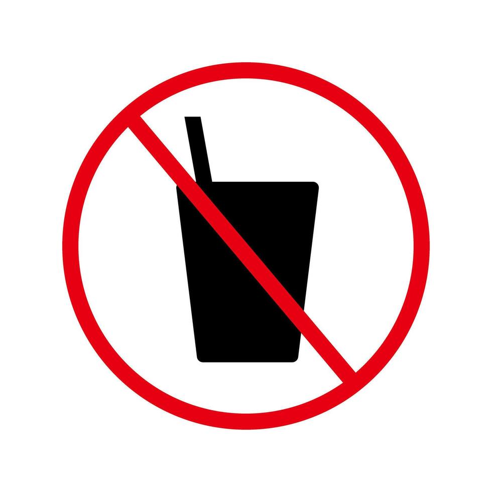 drinken niet toegestaan. Nee dranken toegestaan. vector