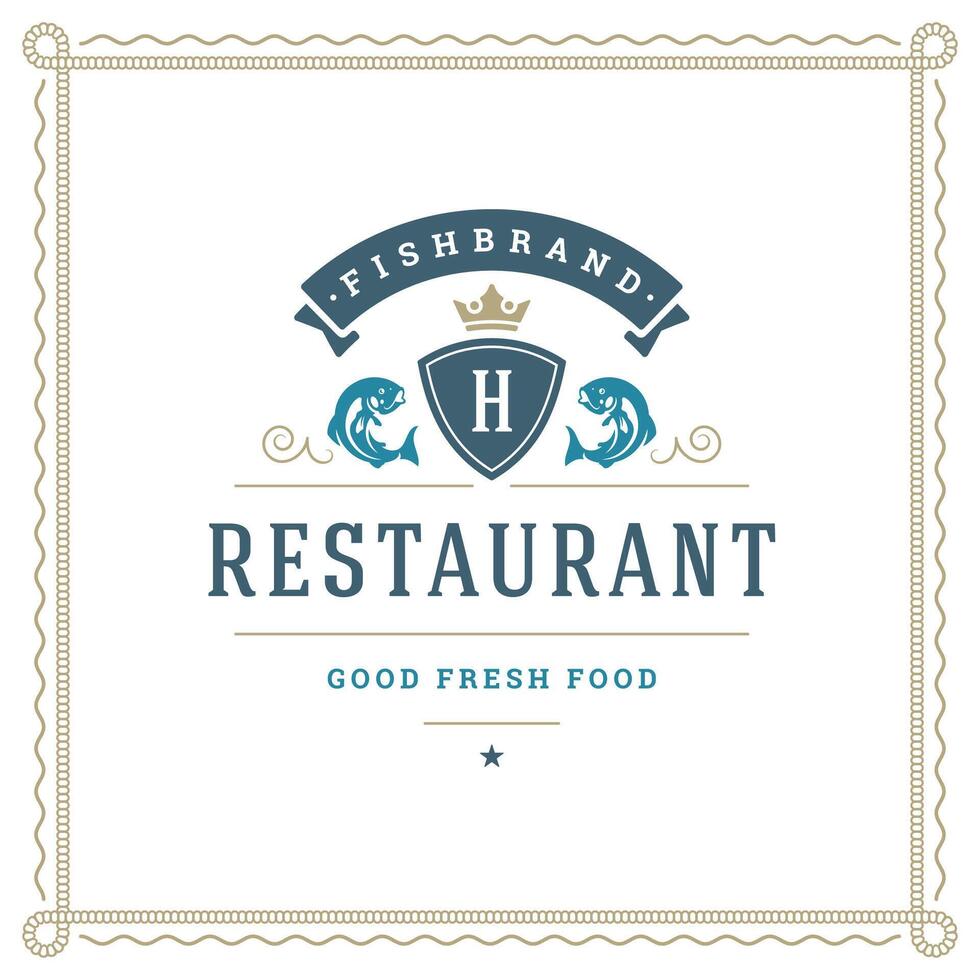 zeevruchten restaurant logo illustratie. vector