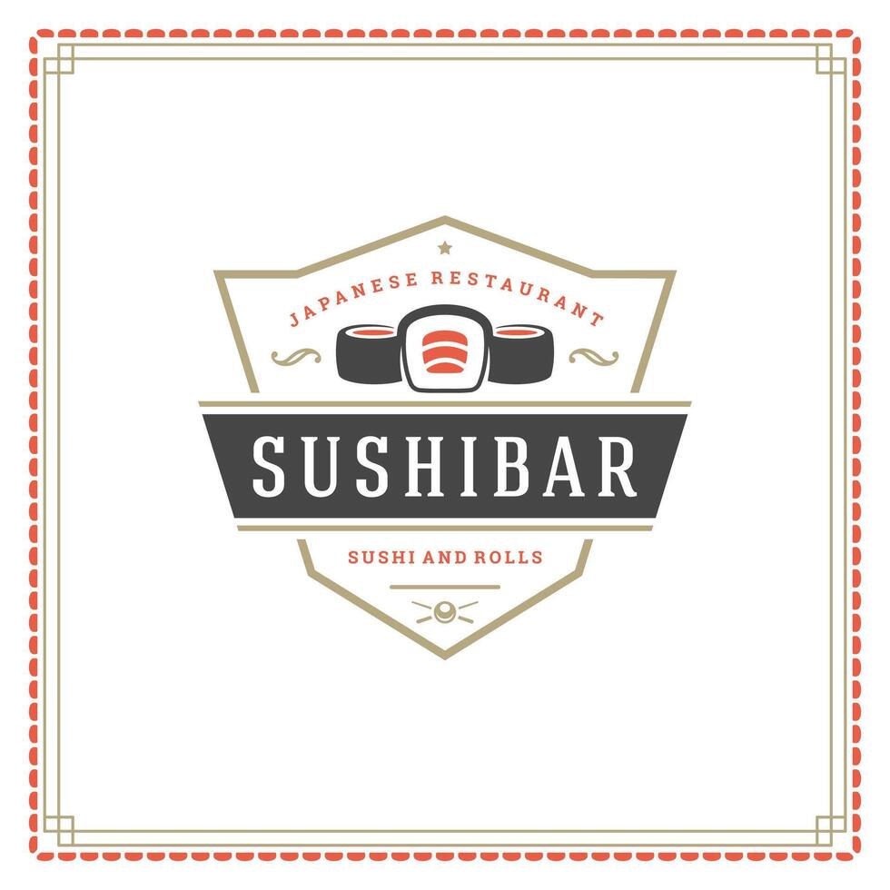 sushi restaurant logo illustratie. vector