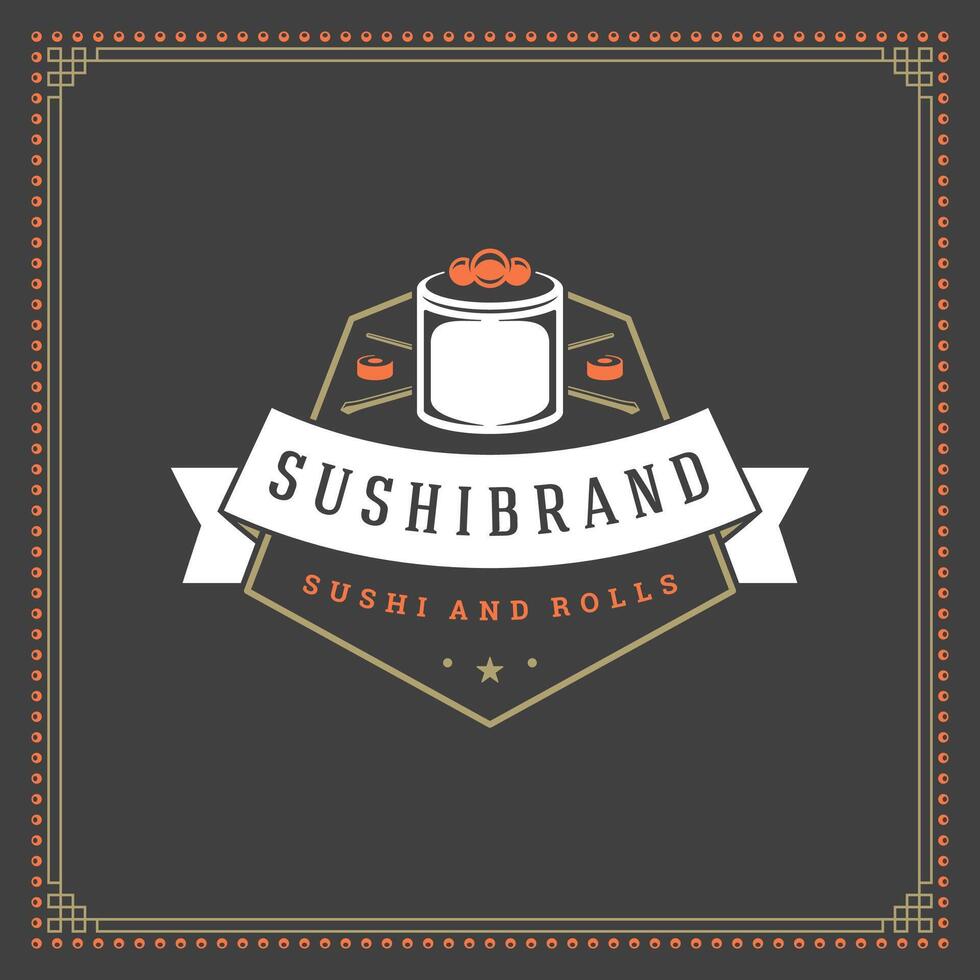 sushi restaurant logo illustratie. vector