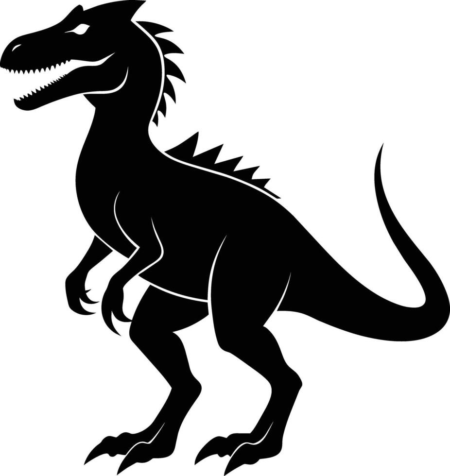 een gedetailleerd samenstelling van dinosaurus silhouet vector