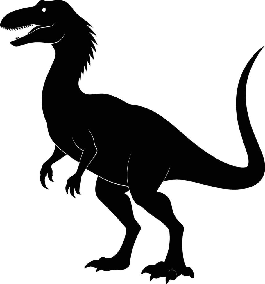 een gedetailleerd samenstelling van dinosaurus silhouet vector