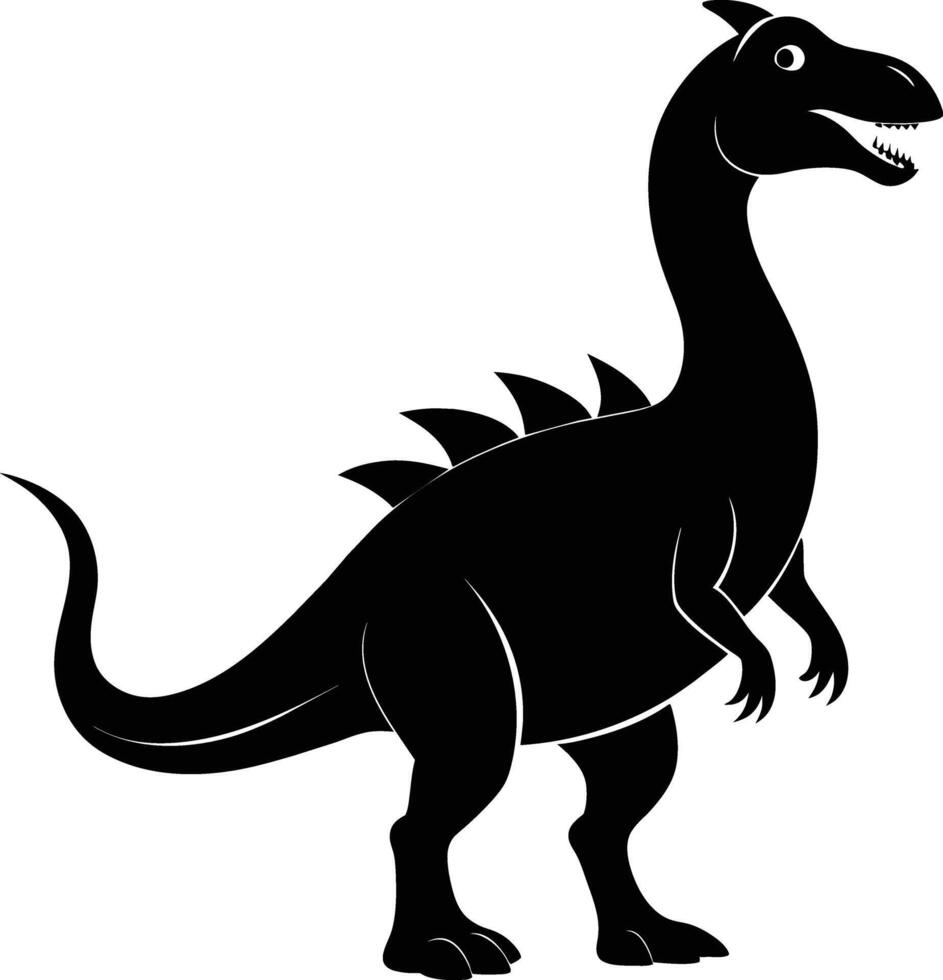 een gedetailleerd samenstelling van dinosaurus silhouet vector