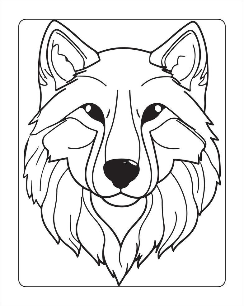 wolf kleur Pagina's, wolf illustratie, wolf kunst, zwart en wit vector