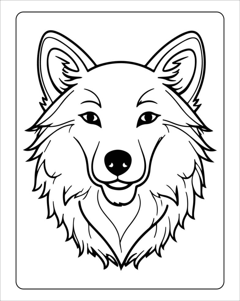 wolf kleur Pagina's, wolf illustratie, wolf kunst, zwart en wit vector