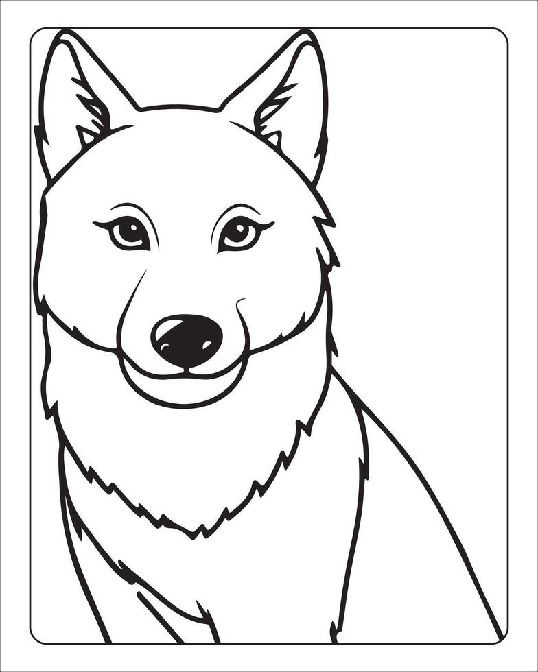 wolf kleur Pagina's, wolf illustratie, wolf kunst, zwart en wit vector