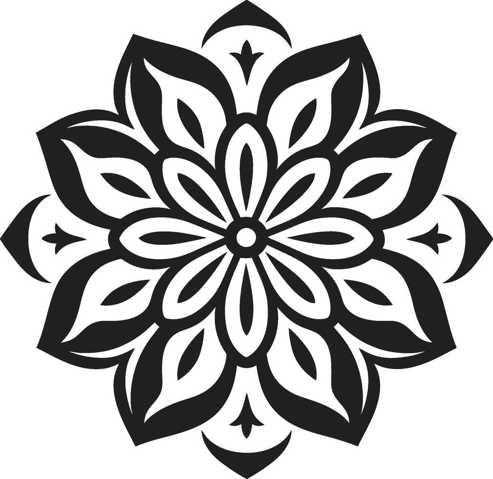 eindeloos kalmte zwart met mandala patroon geestelijk spiralen elegant mandala in zwart vector