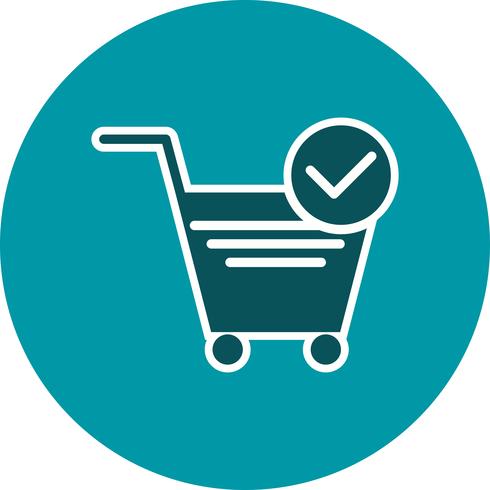 vector geverifieerd winkelwagen items pictogram