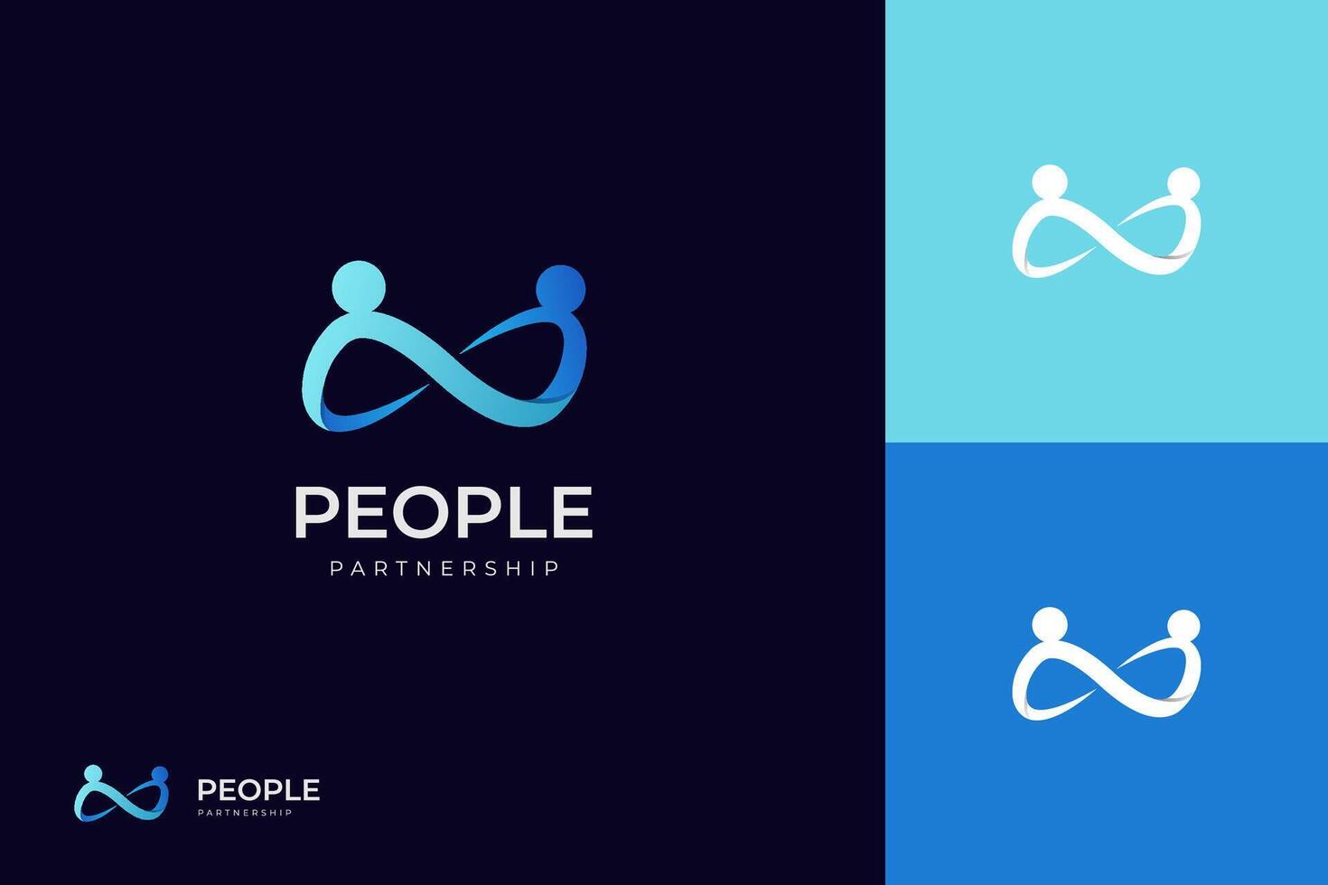 abstract mensen vriendschap logo icoon ontwerp met oneindigheid grafisch symbool. creatief logo ontwerp sjabloon element voor vennootschap logo icoon ontwerp vector