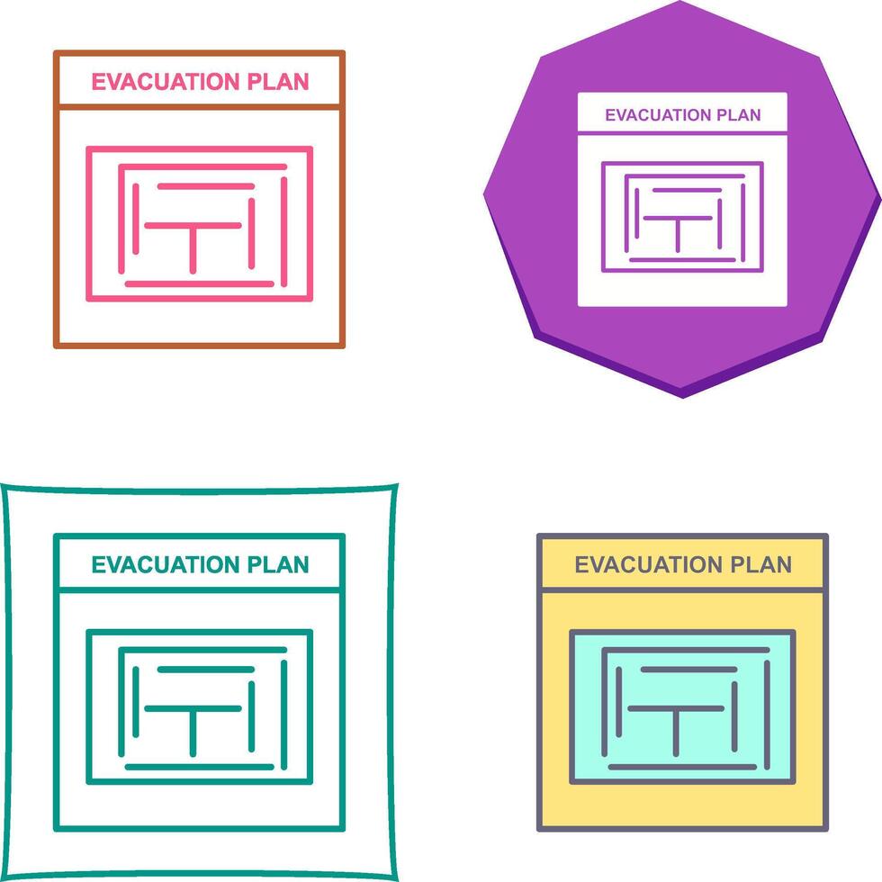 evacuatie plan icoon ontwerp vector